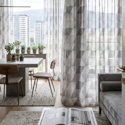 Воал с геометричен принт 