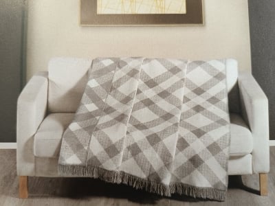 Двулицево памучно одеяло -двоен размер ADORE/GREY-WHITE