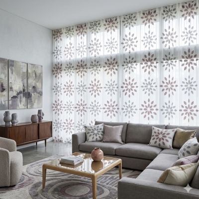 Воал с абстрактен флорален мотив